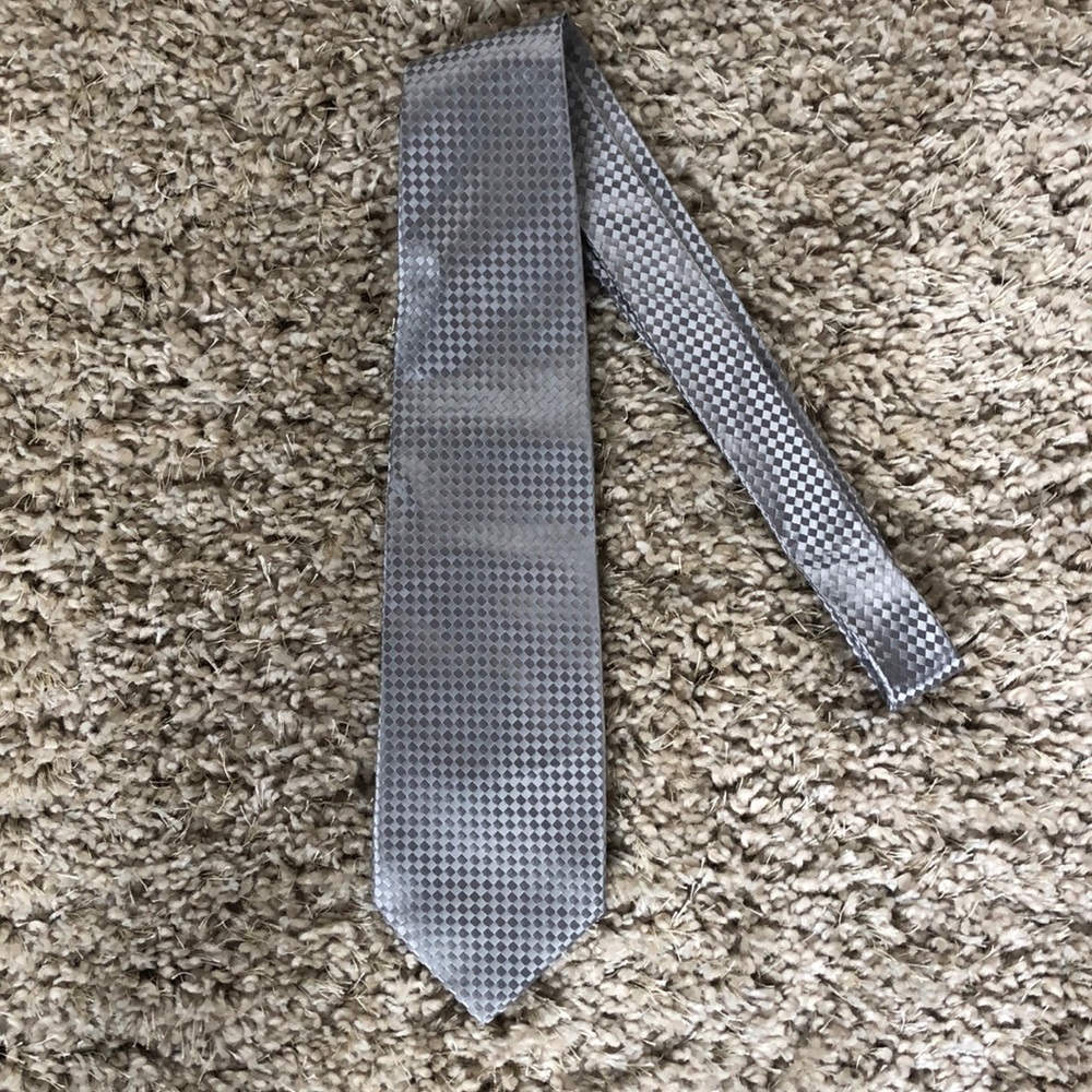 Burma Bibas - Silver Diamond Patterned Tie